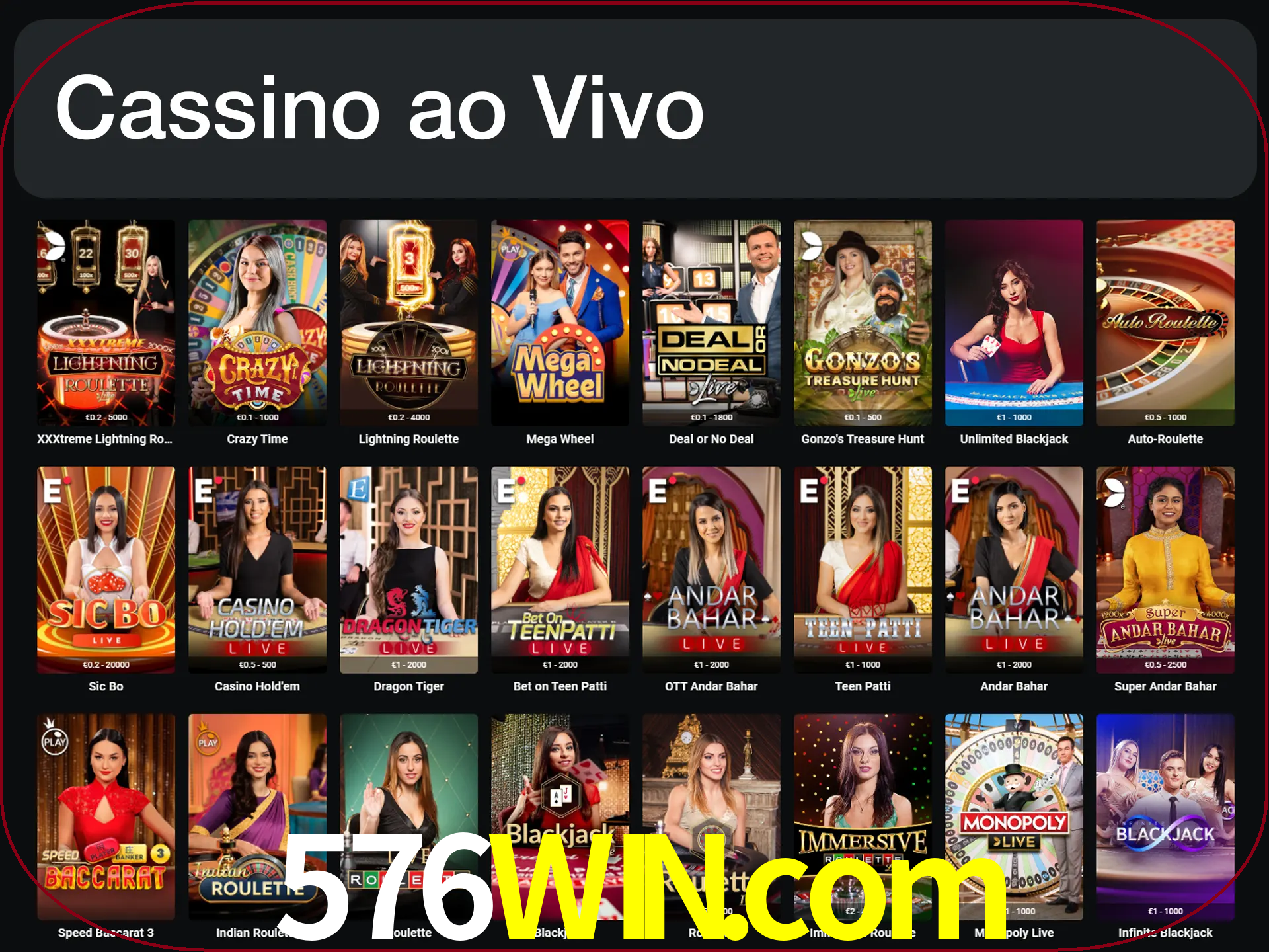 Jogue jogos de cassino com um verdadeiro dealer.
