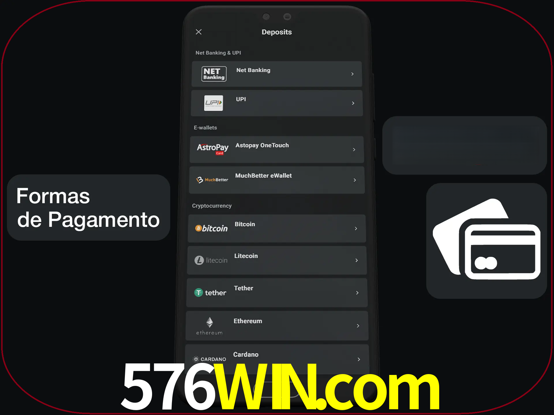 Escolha a forma de pagamento de sua preferência.