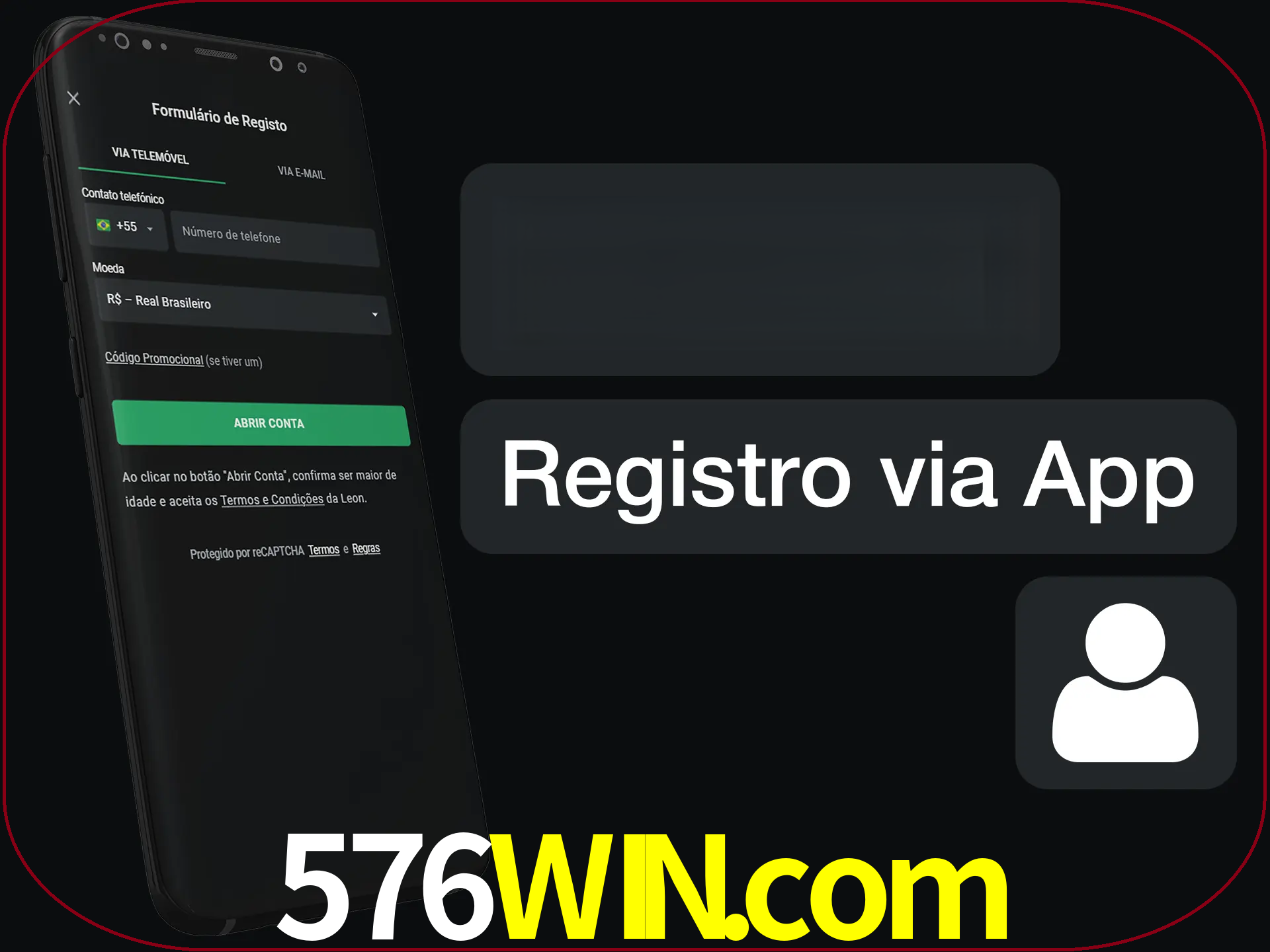 Registre-se com duas etapas usando o aplicativo.