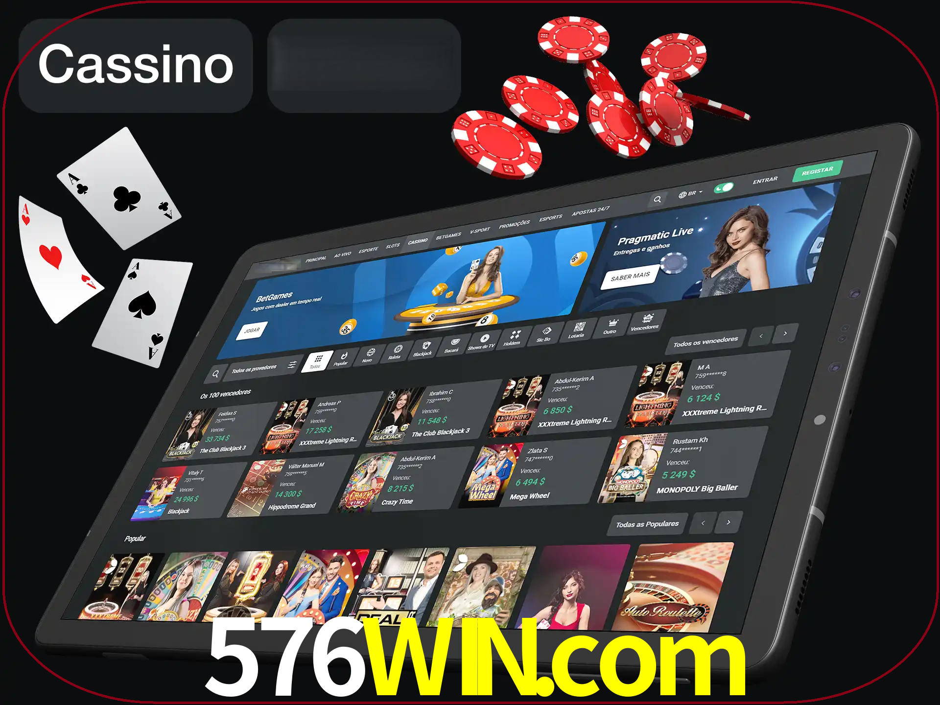 Jogue vários jogos de cassino em nosso cassino.
